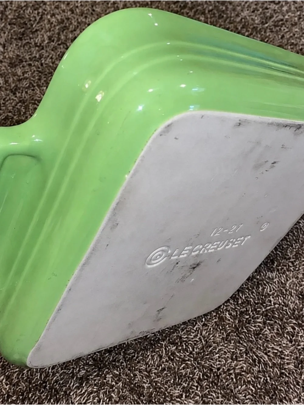 Le Creuset Square Stoneware Baking Dish 9x9 Green Lime Cream Casserole France